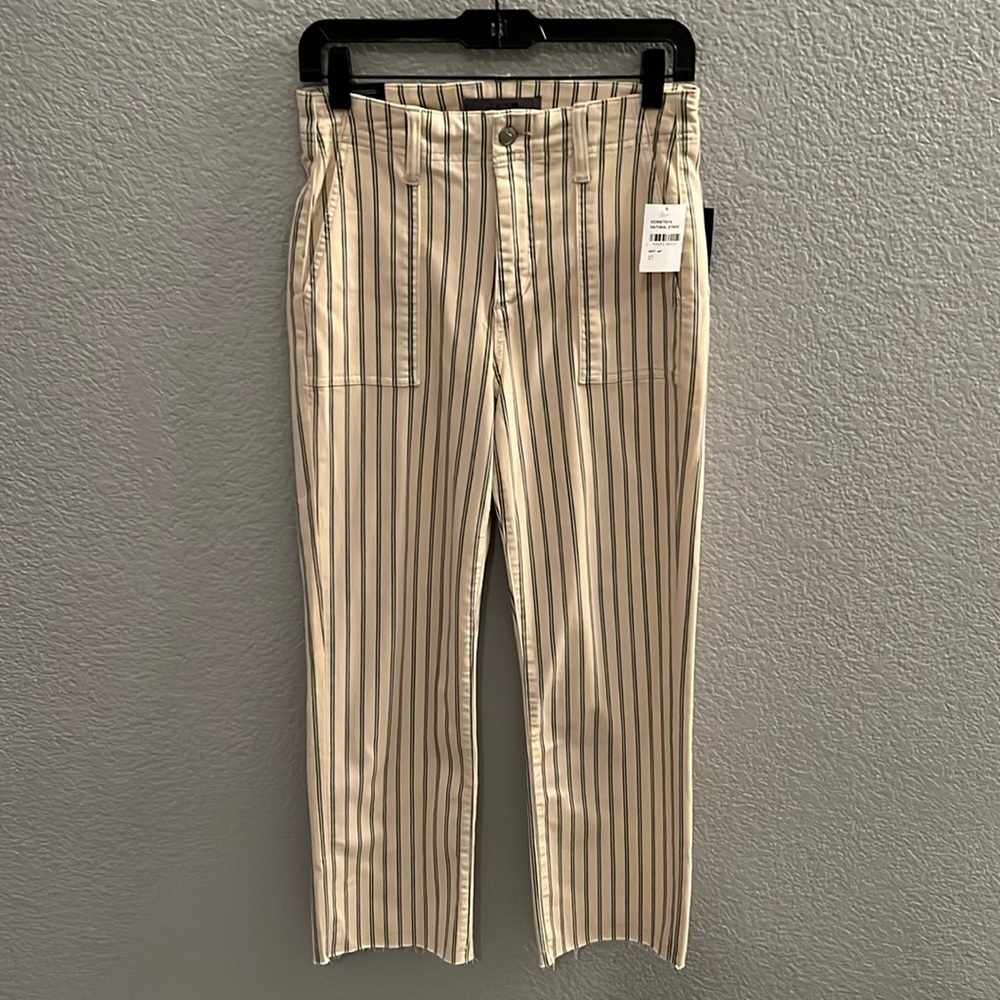 Joe's Jeans Light Yellow Blue Vertical Striped "Slim Fit" Pants Size 27